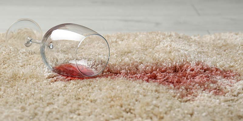 red wine spill on carpet
